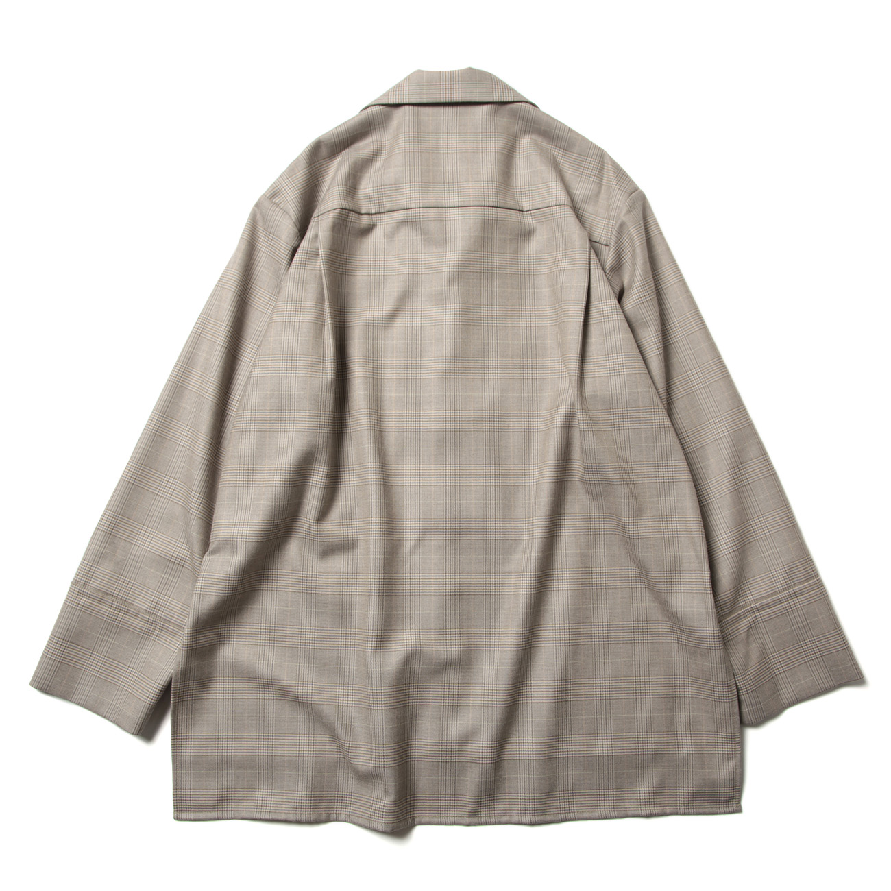 WOOL CHECK - OPEN COLLAR SHIRTS - Beige