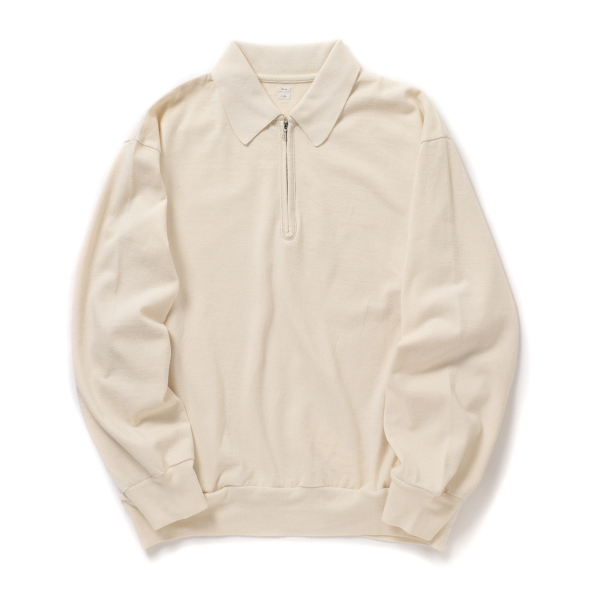 blurhms / ブラームス | Co/Silk Nep Harf-zip P/O - Ivory | 通販