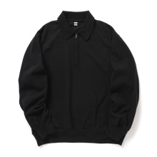 blurhms / ブラームス | Co/Silk Nep Harf-zip P/O - Black