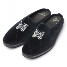 Needles / ニードルズ | Papillon Emb. Mule - Pe/C Velvet / Opal 