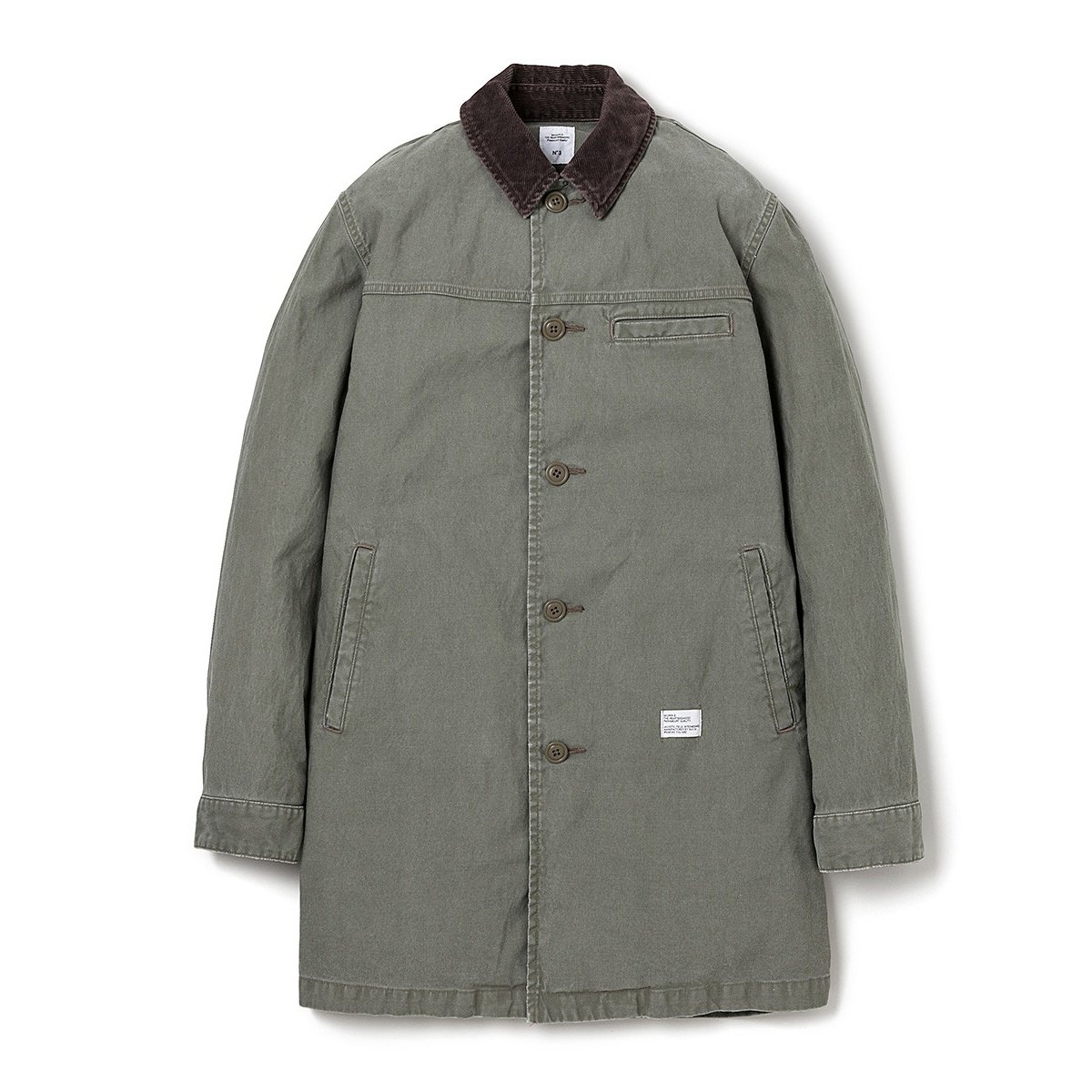 BEDWIN / ベドウィン | SOUTIEN COLLAR COAT FD 「SLOVAK」 - Olive