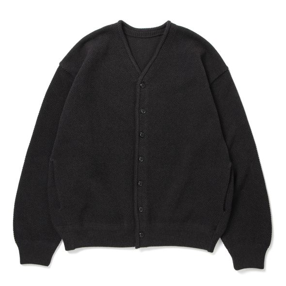 crepuscule / クレプスキュール | Moss Stitch V/N Cardigan - Black