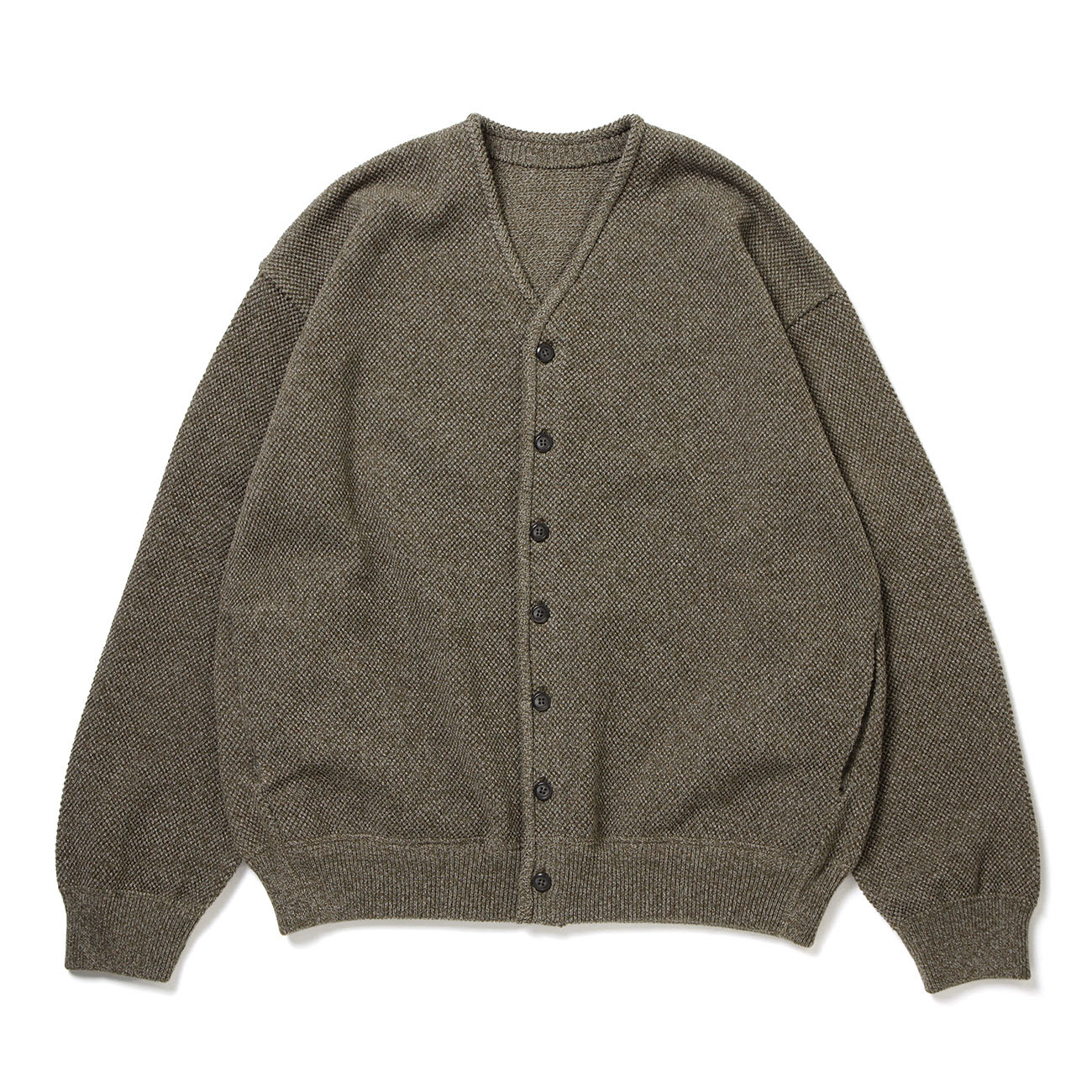 crepuscule / クレプスキュール | Moss Stitch V/N Cardigan - Khaki