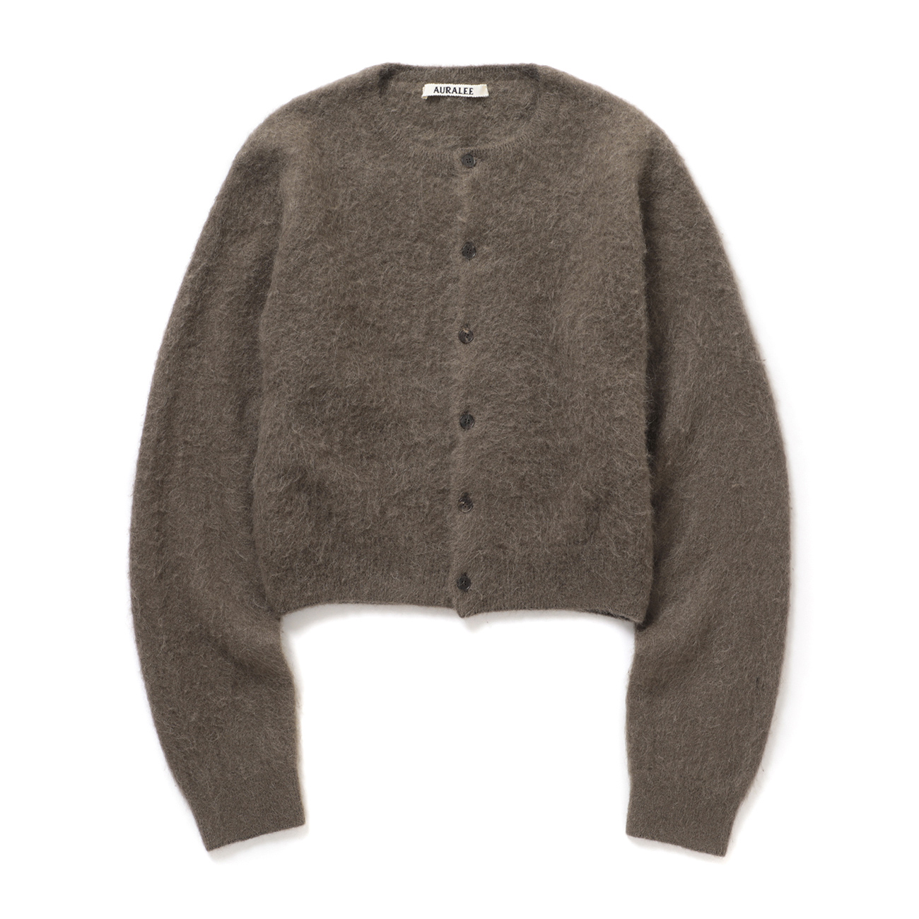 GARMENT-DYED BABY ALPACA FUR KNIT CREW-NECK CARDIGAN (レディース)