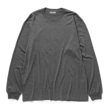 AURALEE / オーラリー | WOOL SOFT JERSEY L/S TEE (メンズ) - Top Charcoal