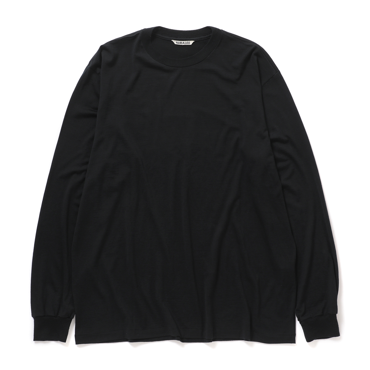 AURALEE / オーラリー | WOOL SOFT JERSEY L/S TEE (メンズ) - Black