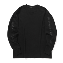 COMOLI / コモリ | コットンジャージ プリント長袖Tシャツ - Black