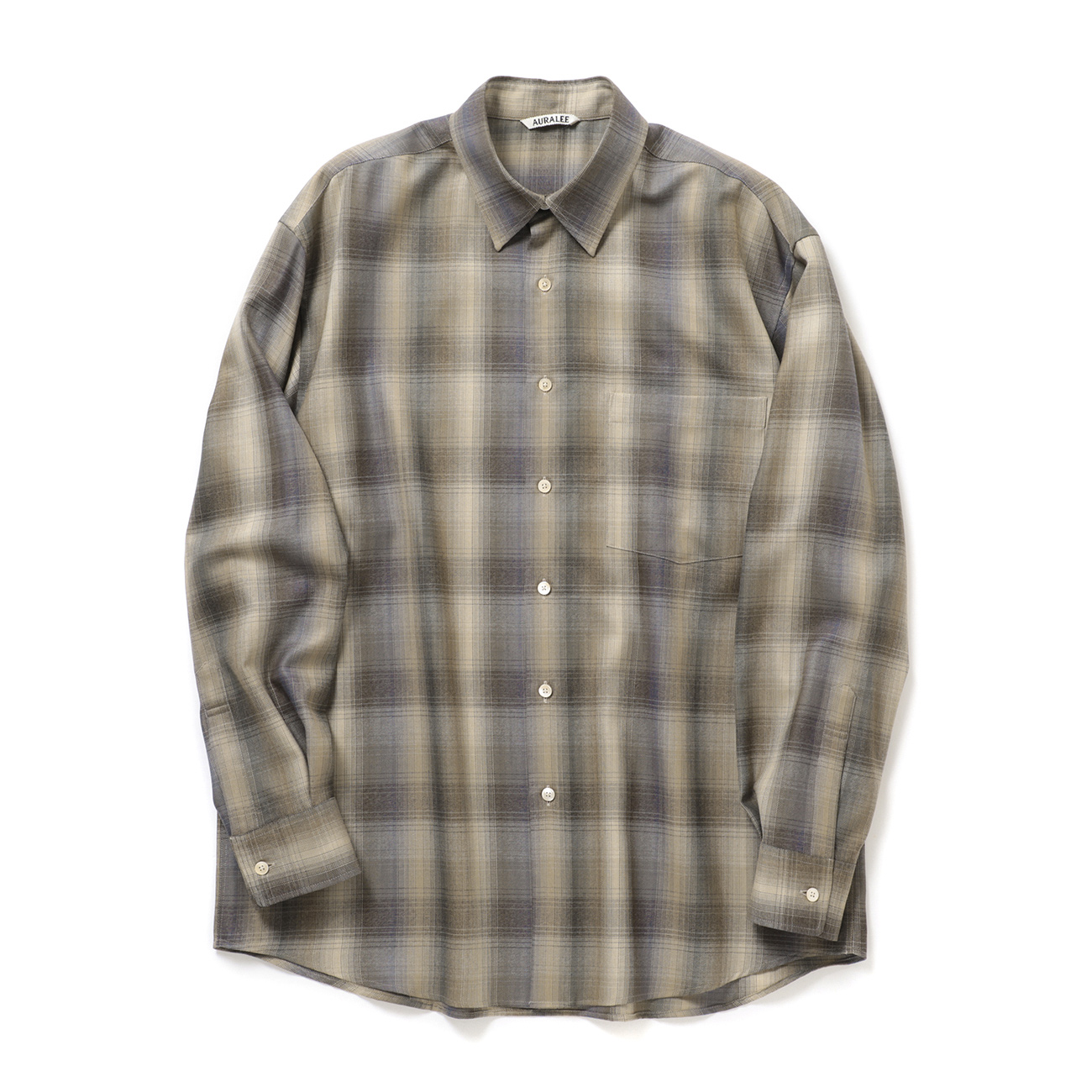 AURALEE / オーラリー | SUPER LIGHT WOOL CHECK SHIRT (メンズ