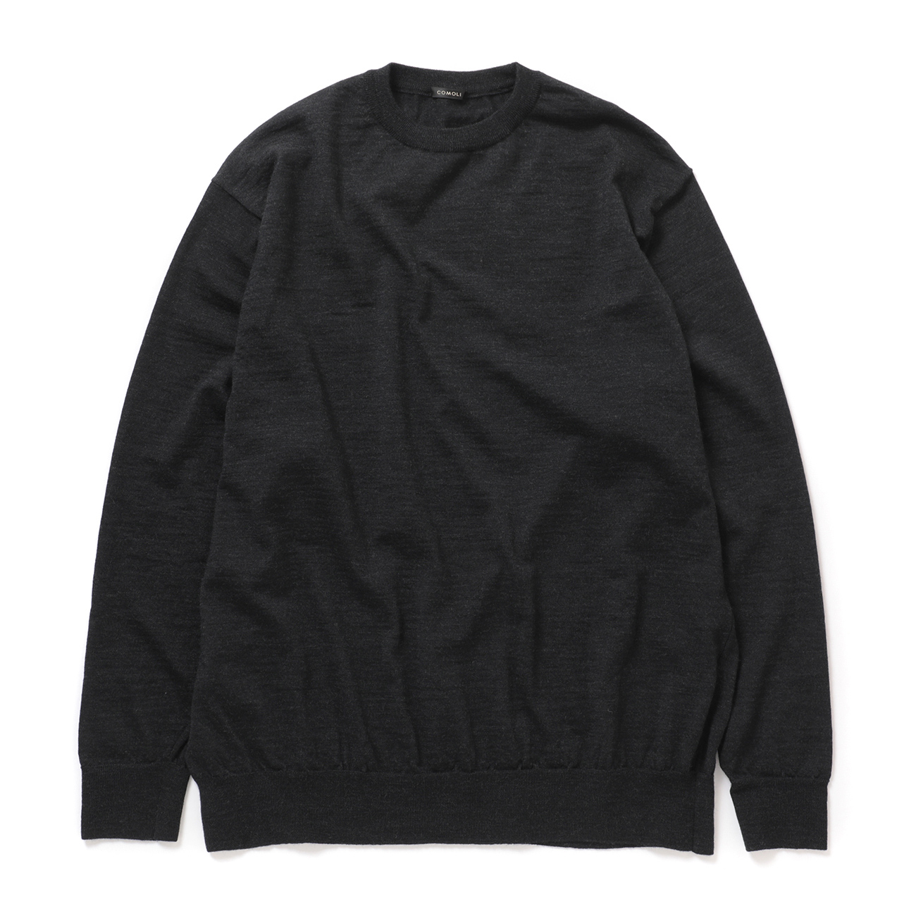 COMOLI / コモリ | ウール クルーネックニット - Charcoal