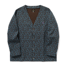 Needles / ニードルズ | V Neck Cardigan - Poly Jq. / Paisley - Blue/Brown
