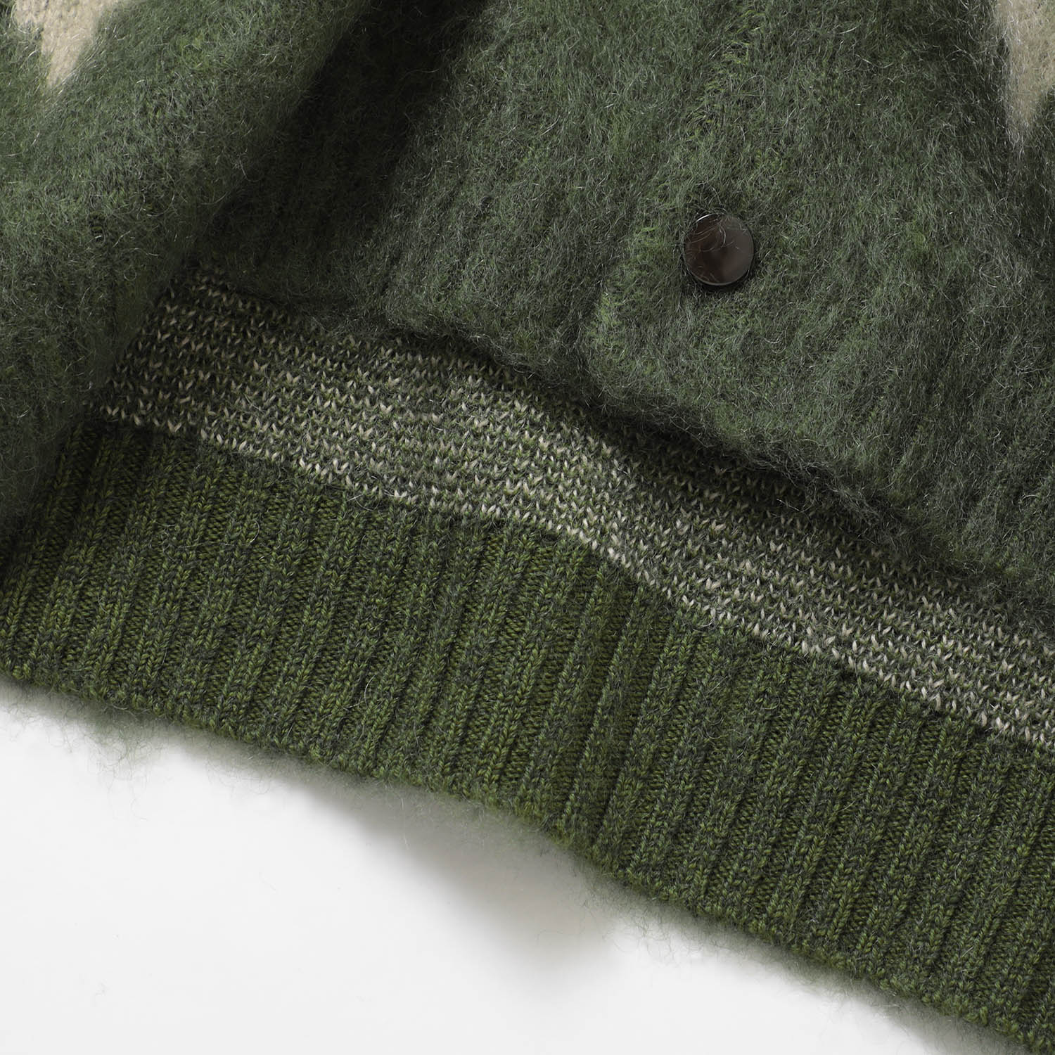 トッドスナイダー ウールピーコート オリーブグリーン（カーキ） Needles / ニードルズ | Mohair Cardigan - Nordic - Olive | 通販