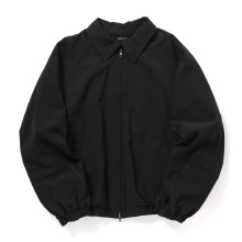 Antwort / アントワート | LEATHER PIPED COTTON GABARDINE JACKET - Black