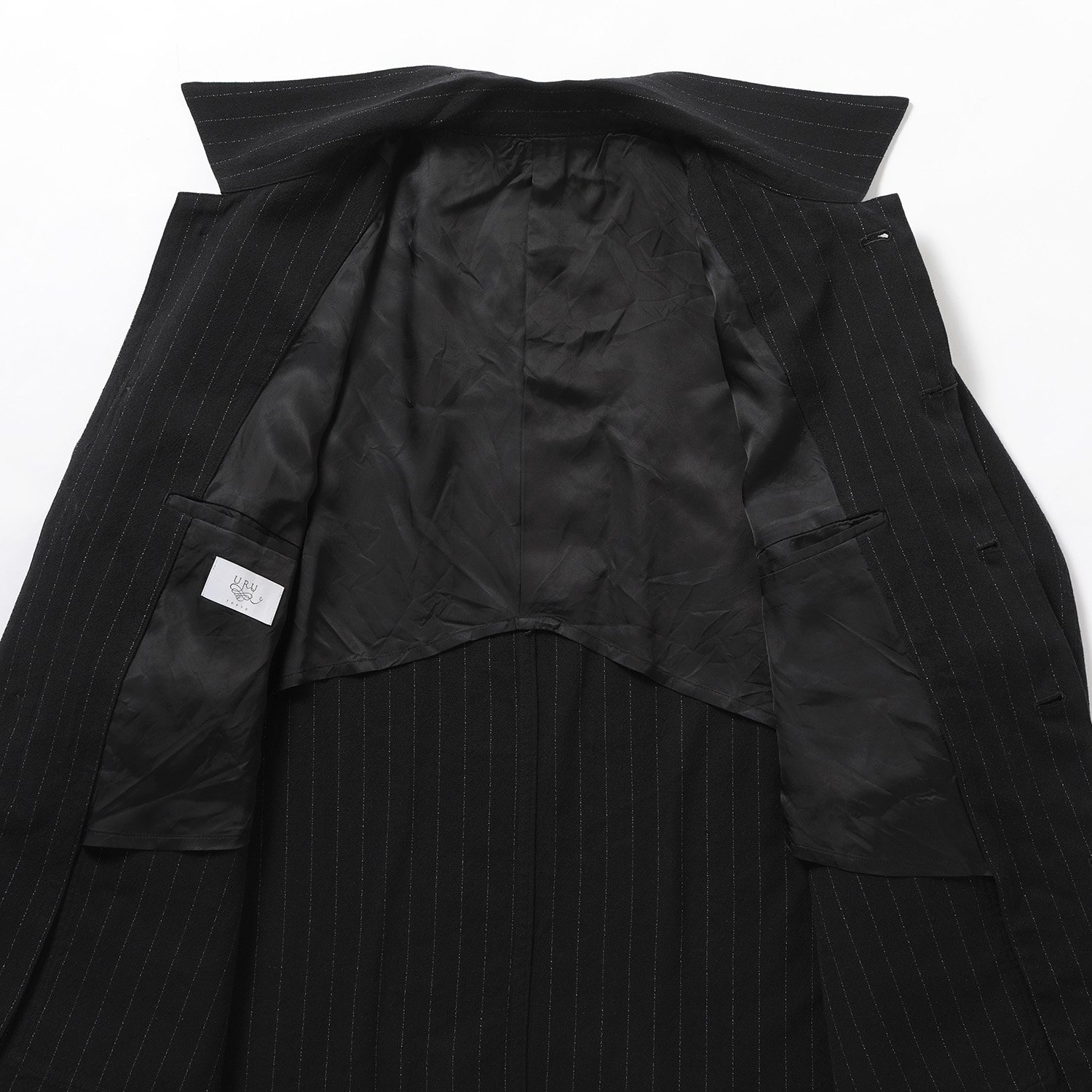 URU / ウル | WOOL SILK LINEN - COVERALL JACKET - Black | 通販