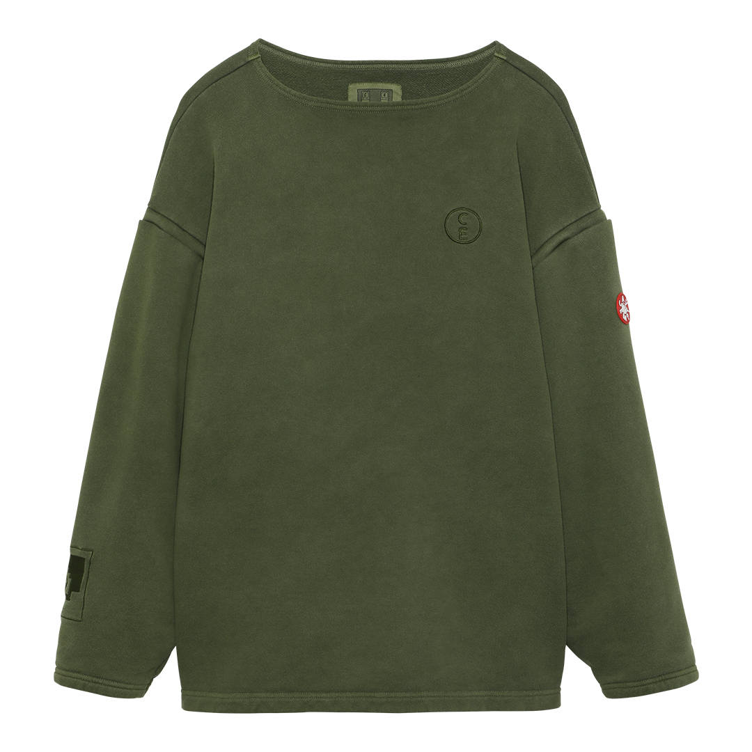 OVERDYE DOUBLE FACE SLEEVE PULLOVER - Green