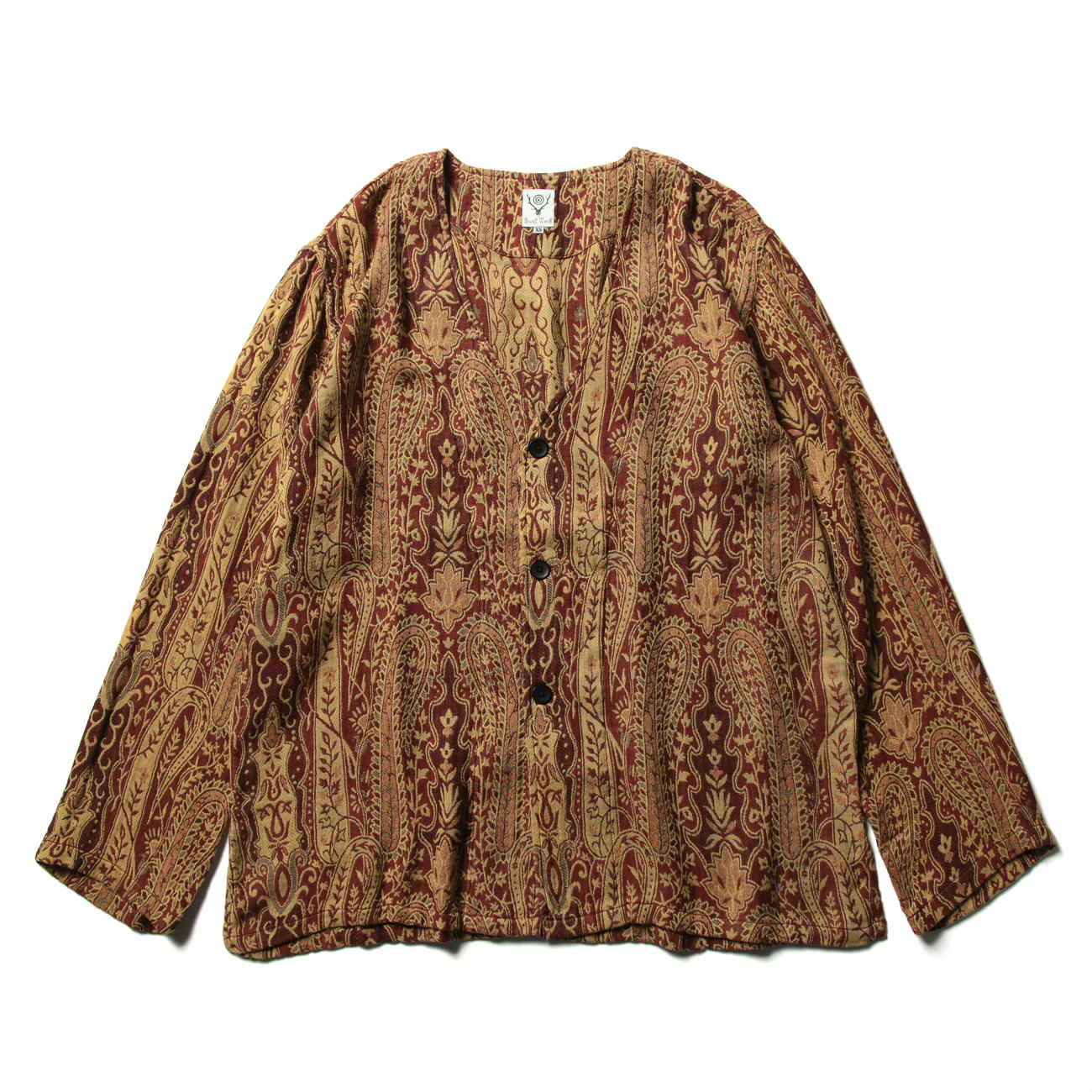 South2 West8 / サウスツーウエストエイト | V Neck Army Shirt - India Jacquard - Gold /  Bordeaux | 通販 - 正規取扱店 | COLLECT STORE / コレクトストア