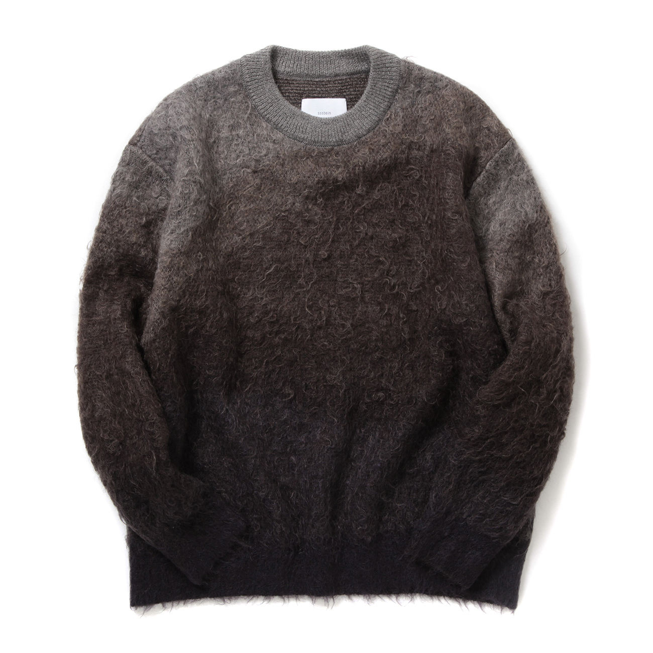 GRADATION MOHAIR KNIT LS - Brown Grey Gradation