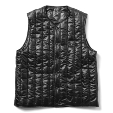 South2 West8 / サウスツーウエストエイト | Quilted Crew Neck Vest - Nylon Ripstop - Black