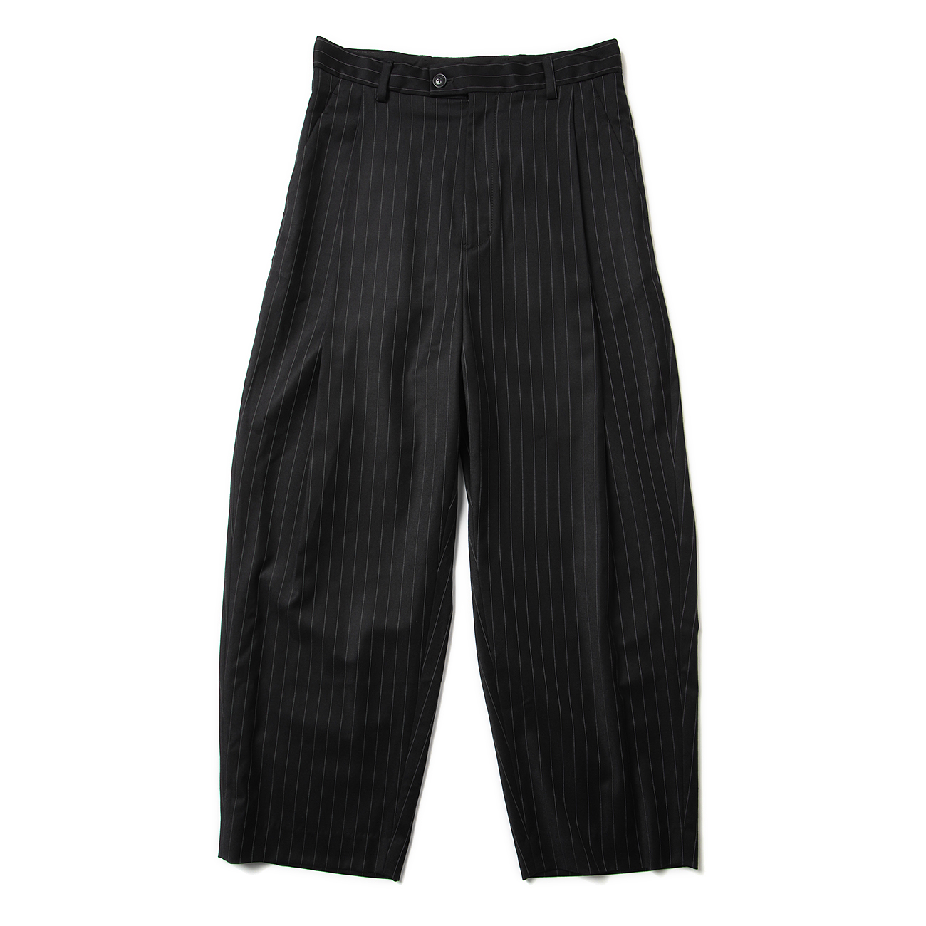 URU / ウル | WOOL STRIPE - 1 TUCK PANTS - Black | 通販 - 正規