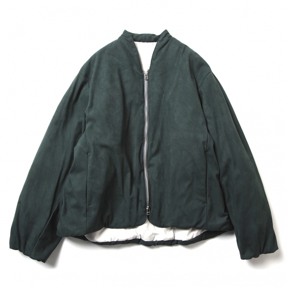 FAKE LEATHER - ZIP UP BLOUSON - D.Green