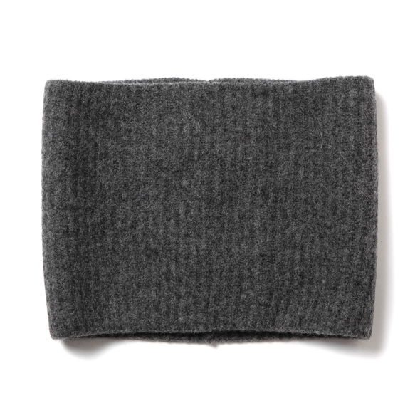 MILLED FRENCH MERINO RIB KNIT NECK WARMER (メンズ) - Charcoal Gray