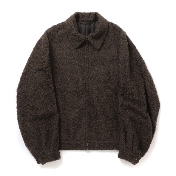 blurhms / ブラームス | Brushed Wool Zip Short Jacket - Heather