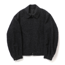 blurhms / ブラームス | Brushed Wool Zip Short Jacket - Heather Charcoal