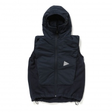 and wander ツイルフリースベスト and wander / アンドワンダー | twill fleece vest - navy