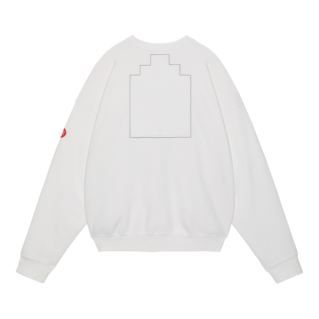 WASHED MD NOTHING CREW NECK - White 背面