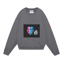 WASHED AFTER EFFECT CREW NECK - Charcoal