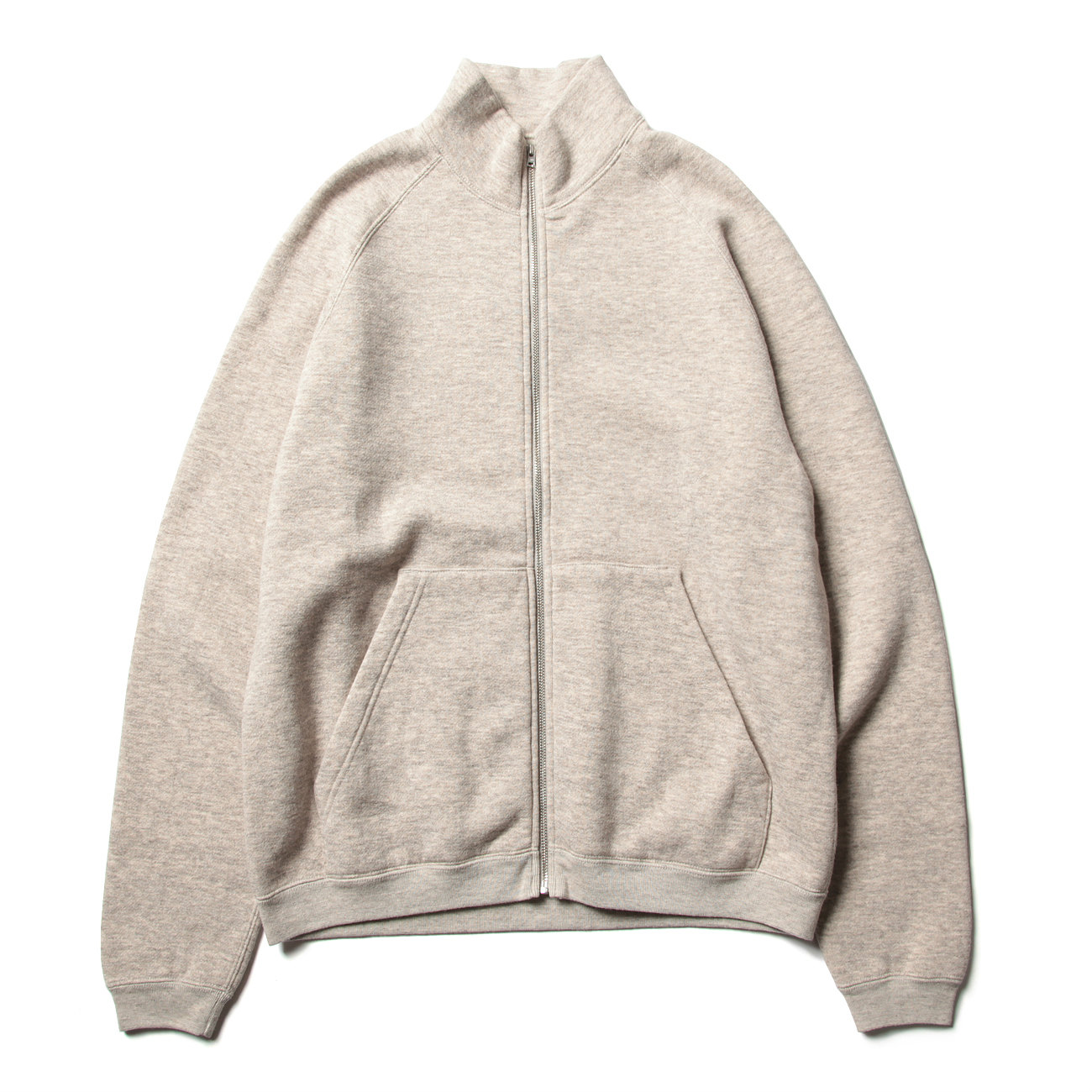 COTTON YAKWOOL / ZIP UP SWEAT - Beige