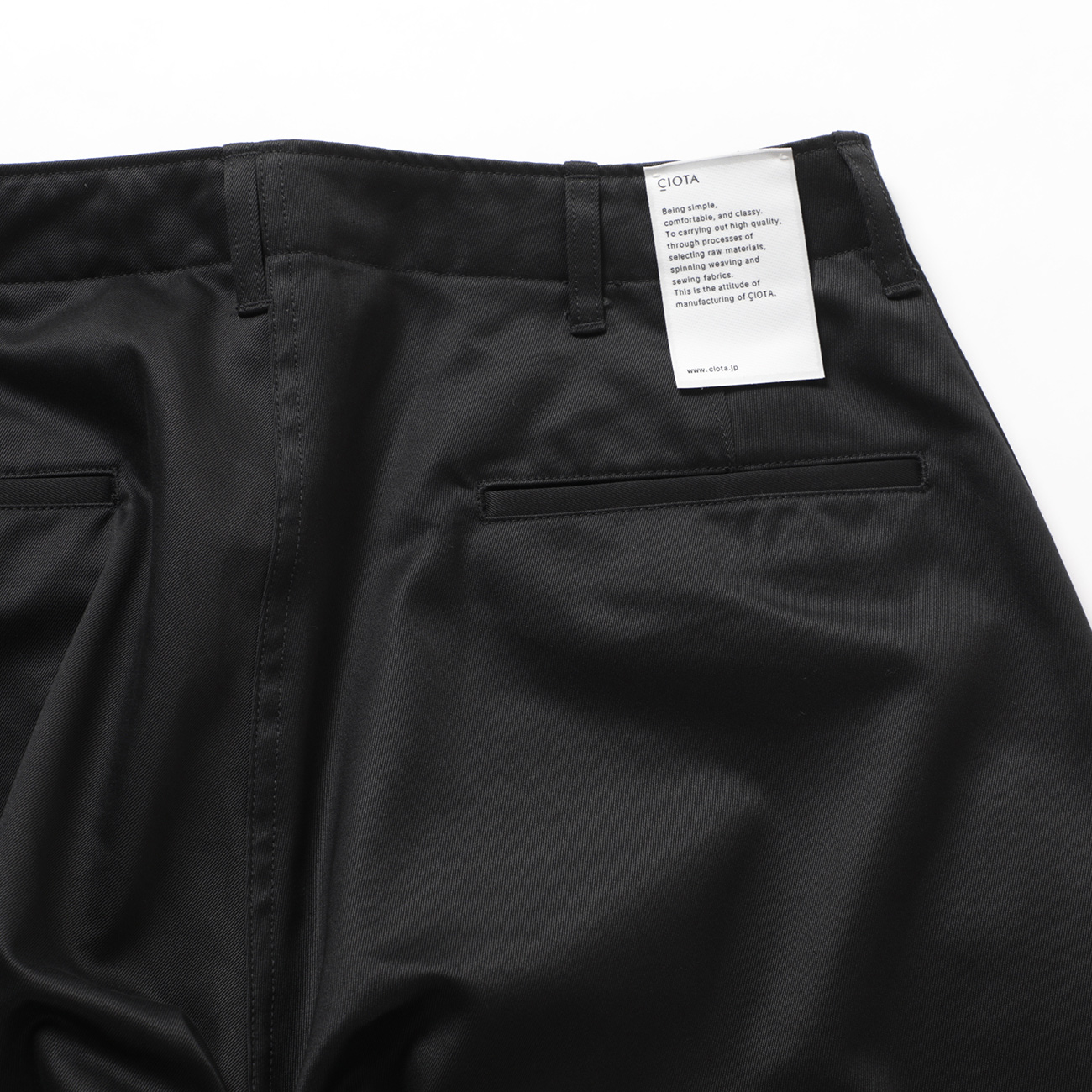 CIOTA / シオタ | Weapon Chino Cloth Pants (45Khaki) - Black