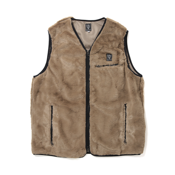 South2 West8 / サウスツーウエストエイト | Piping Vest - Micro Fur