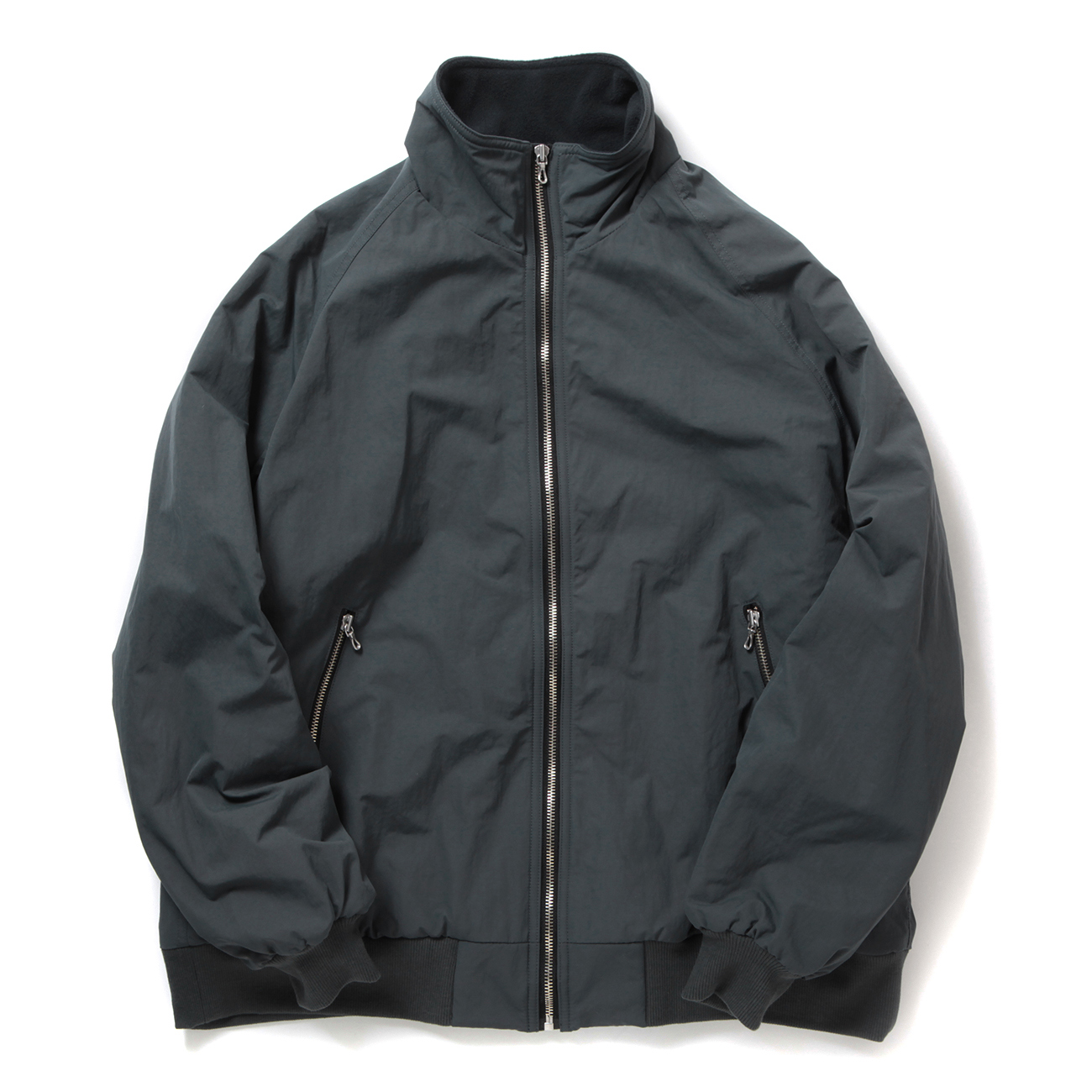 URU / ウル | NYLON FLEECE - ZIP UP BLOUSON - Charcoal | 通販
