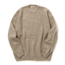 AURALEE / オーラリー | BRUSHED SUPER KID MOHAIR KNIT P/O (メンズ) - Gray Beige