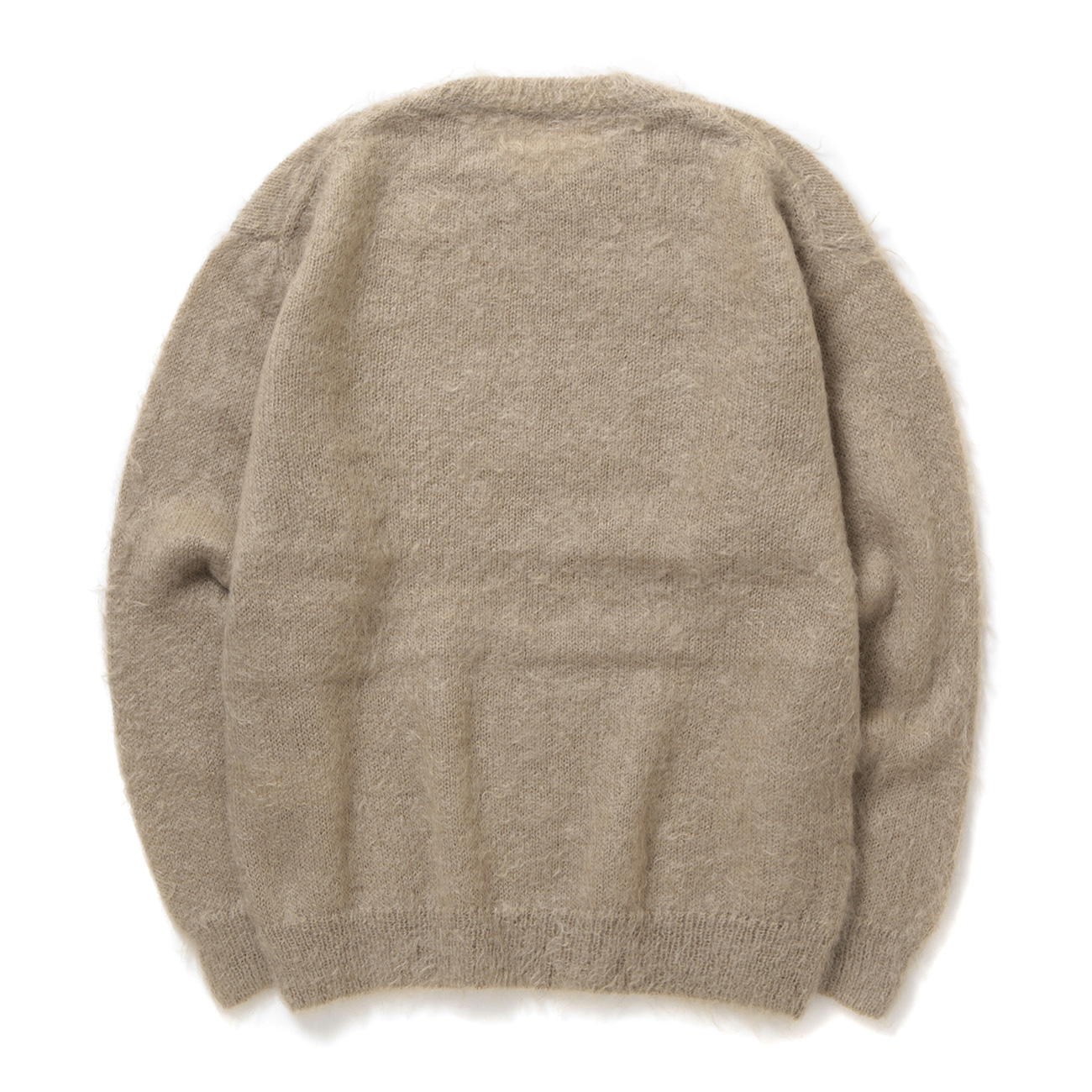 BRUSHED SUPER KID MOHAIR KNIT P/O (メンズ) - Gray Beige