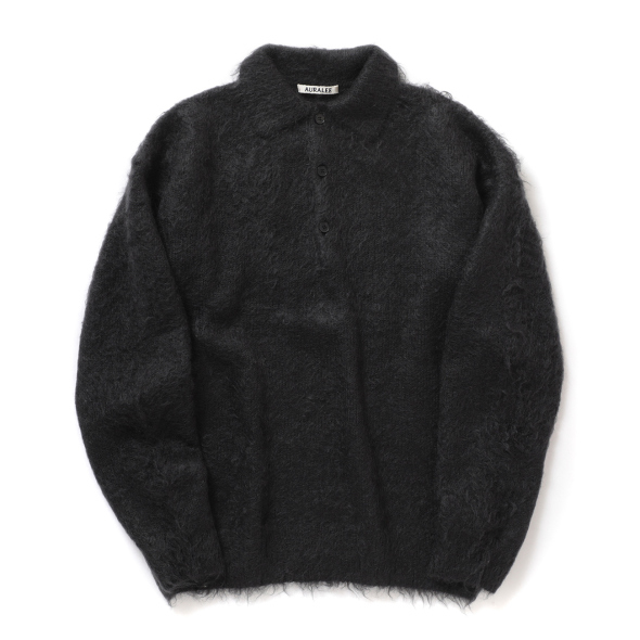 AURALEE / オーラリー | BRUSHED SUPER KID MOHAIR KNIT POLO (メンズ
