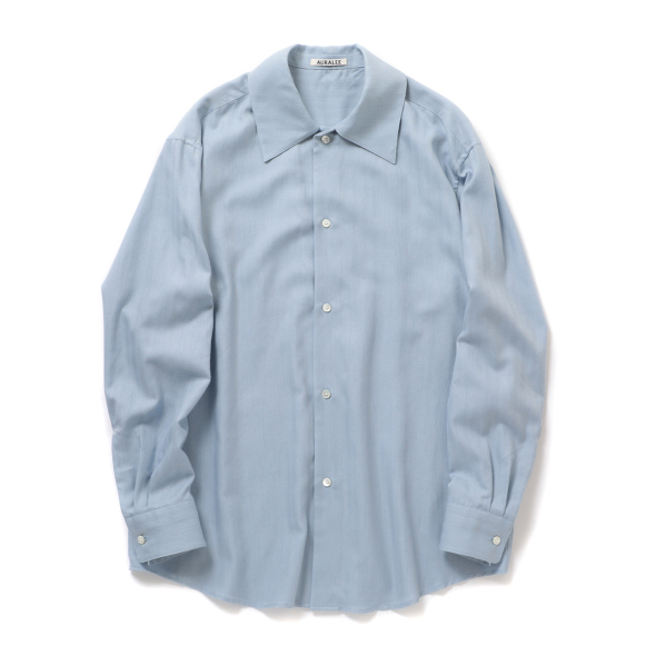 AURALEE コットンカシミヤヘリンボーンシャツ 09271329_68d7683622767.jpg