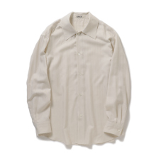 COTTON CASHMERE HERRINGBONE SHIRT (メンズ) - Ivory White