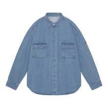 C.E / シーイー | BLEACHED DENIM BIG SHIRT - Indigo