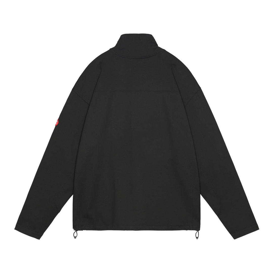 HALF ZIP LIGHT PULLOVER - Black