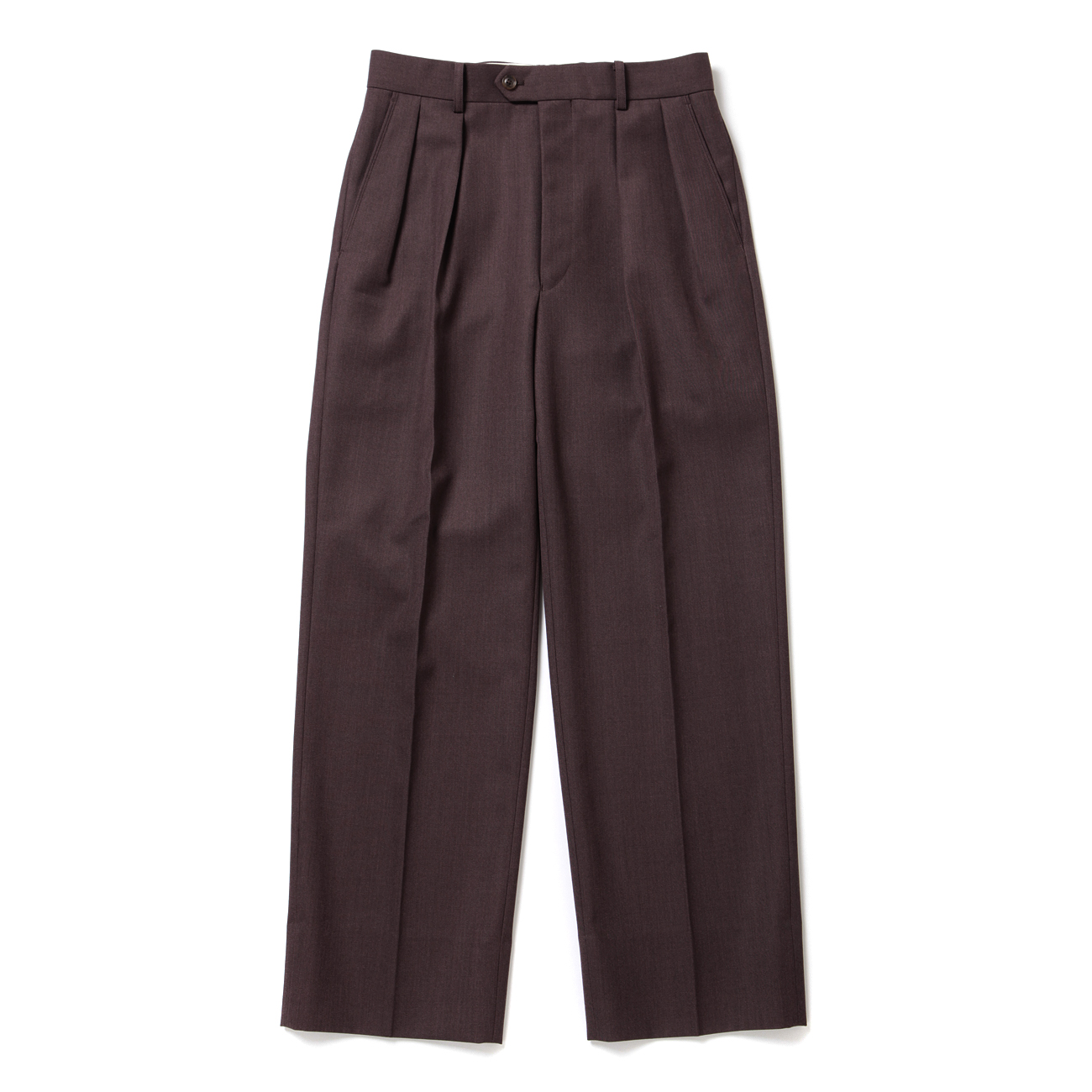 INTERIM / インテリム | LIMITED FADE BROWN 2-TUCK STRAIGHT SLACKS