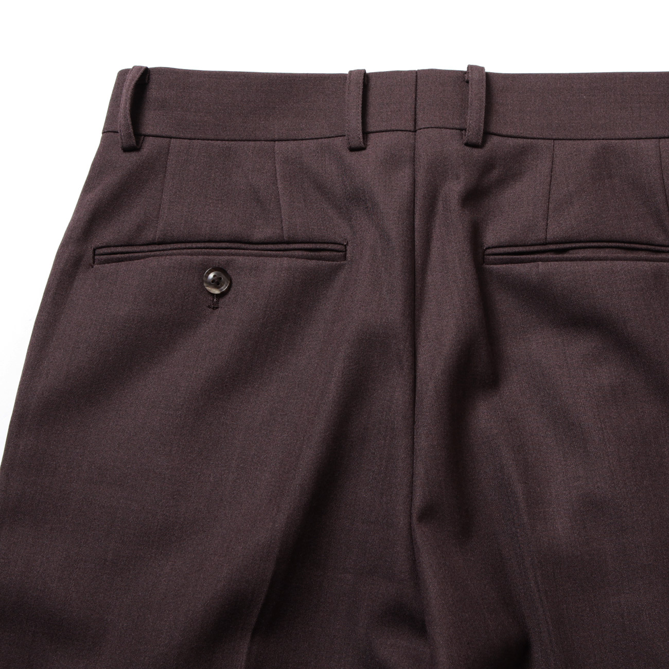 INTERIM / インテリム | LIMITED FADE BROWN 2-TUCK STRAIGHT SLACKS
