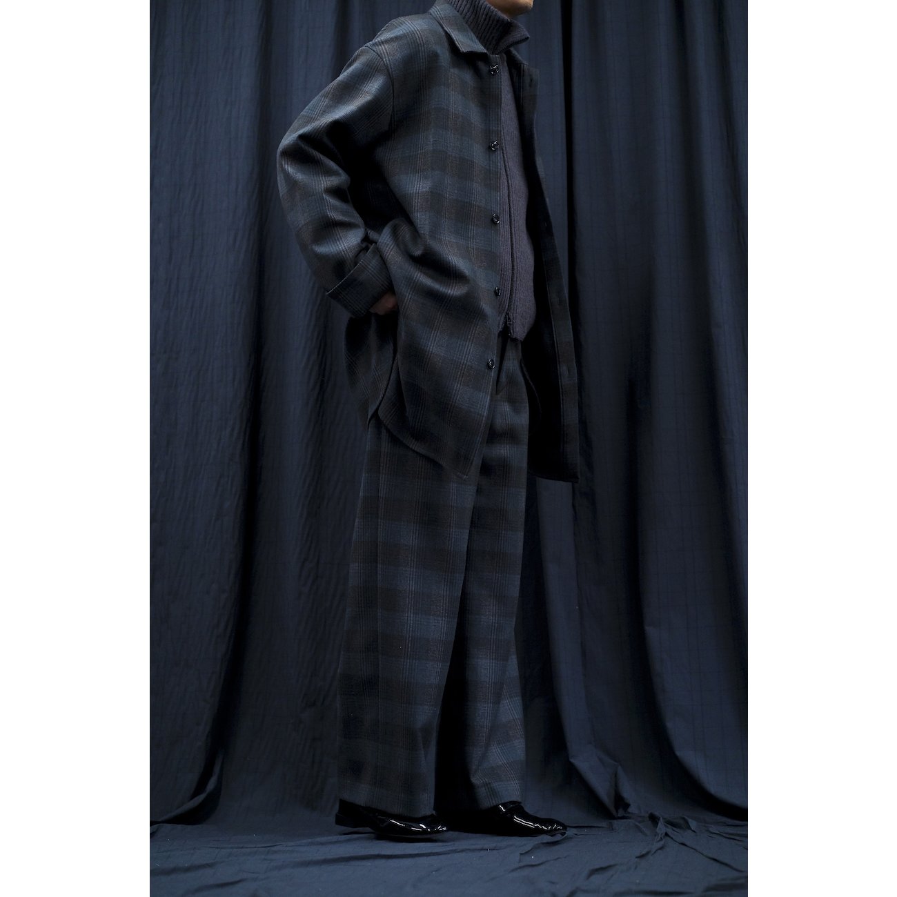 URU / ウル | WOOL CHECK WIDE PANTS - Gray | 通販 - 正規取扱店