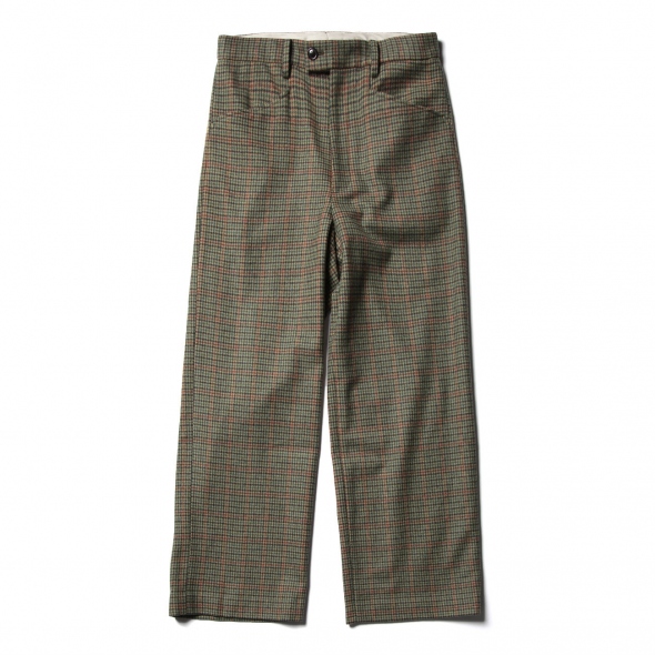 URU / ウル | WOOL CHECK WIDE PANTS - Green | 通販 - 正規取扱