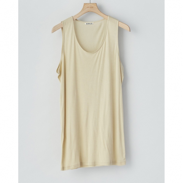 GIZA SUPER HIGH GAUGE SHEER RIB TANK (メンズ) - Light Beige