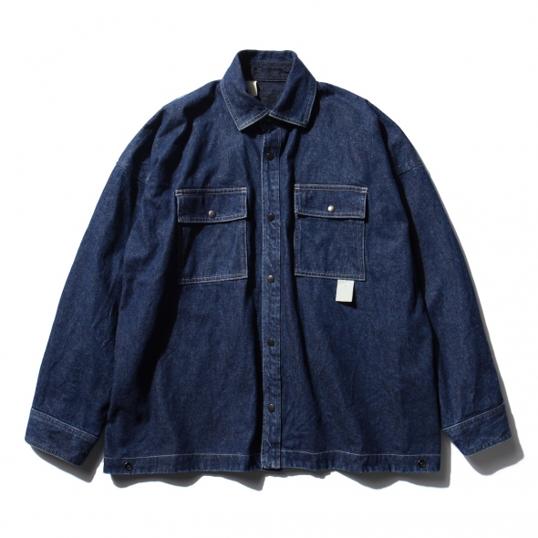 【N.HOOLYWOOD エヌハリウッド】　ノーカラーブルゾン　ネイビー N.HOOLYWOOD - × WILD THINGS PULLOVER BLOUSON (BLACK