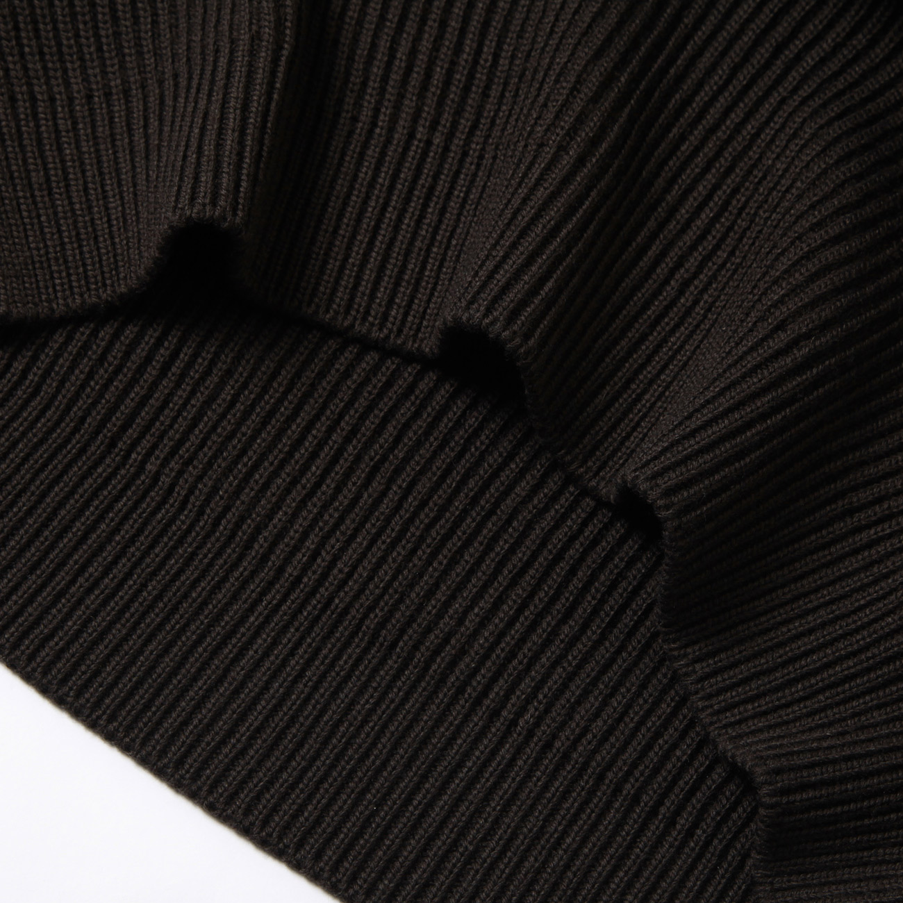 AURALEE オーラリー　ギザリブ Uネック ダークブラウン AURALEE / オーラリー | FRENCH MERINO RIB KNIT P/O (レディース