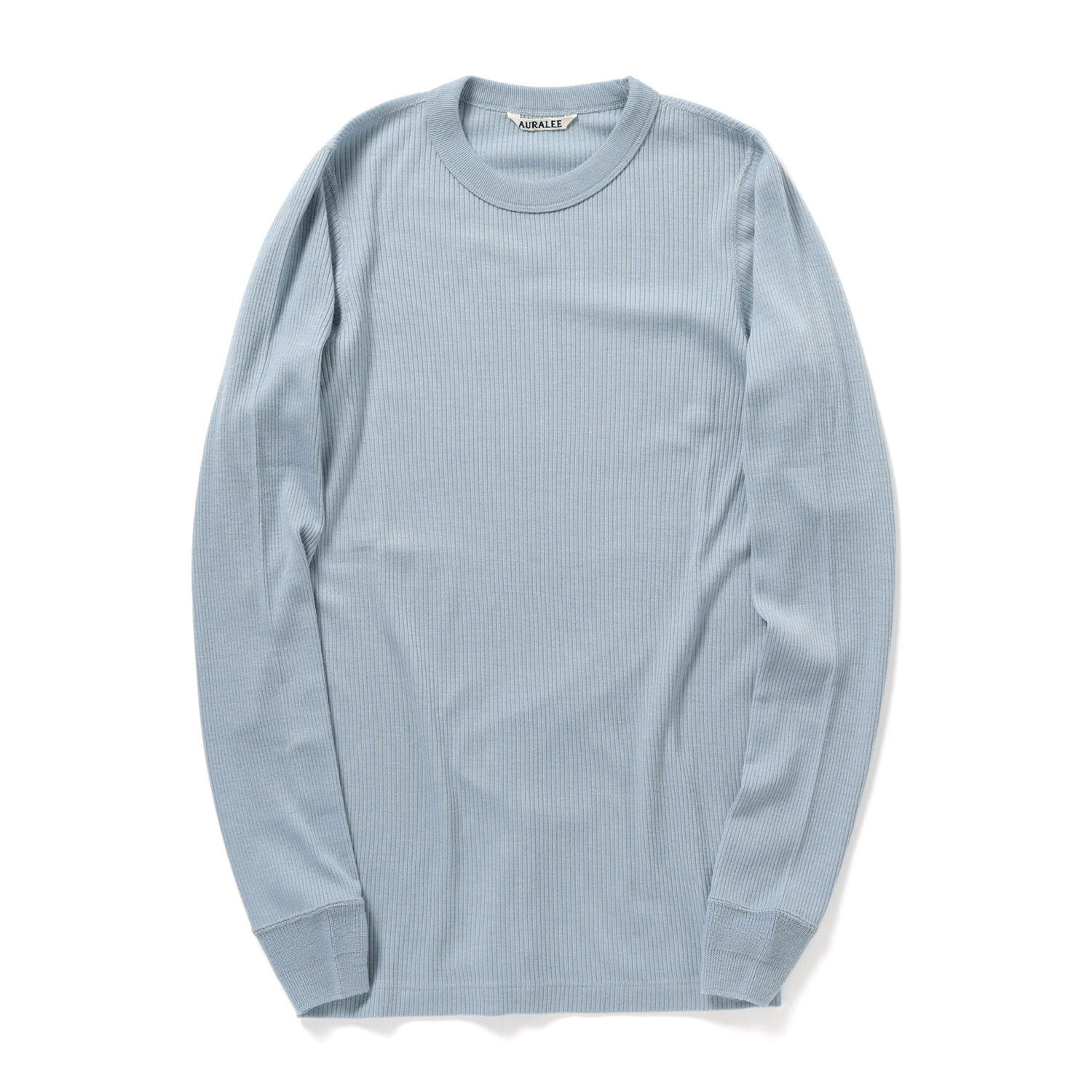 AURALEE / オーラリー | WOOL SILK SOFT RIB L/S TEE (メンズ) - Light
