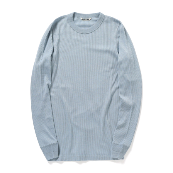 AURALEE / オーラリー | WOOL SILK SOFT RIB L/S TEE (メンズ) - Light