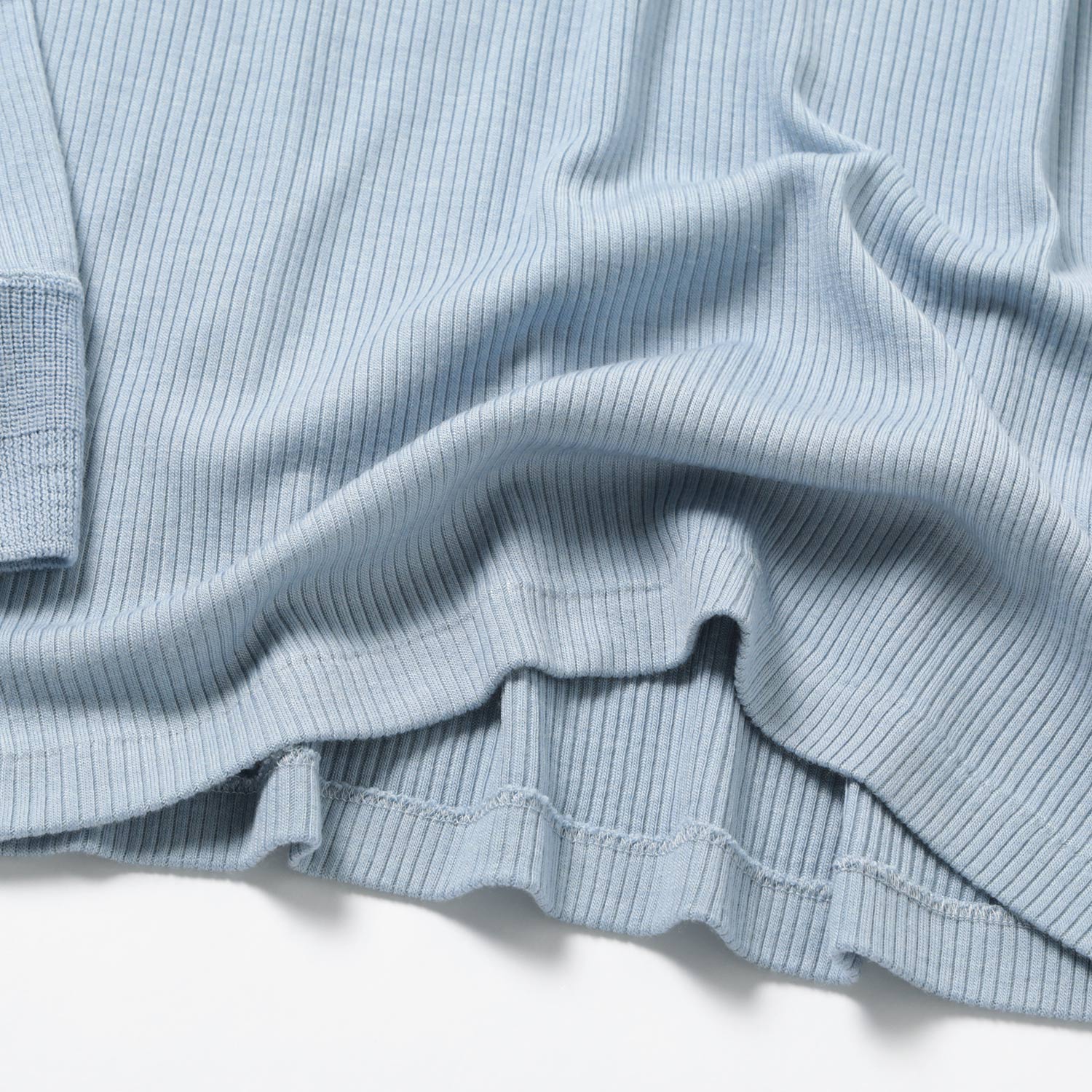 AURALEE / オーラリー | WOOL SILK SOFT RIB L/S TEE (メンズ) - Light